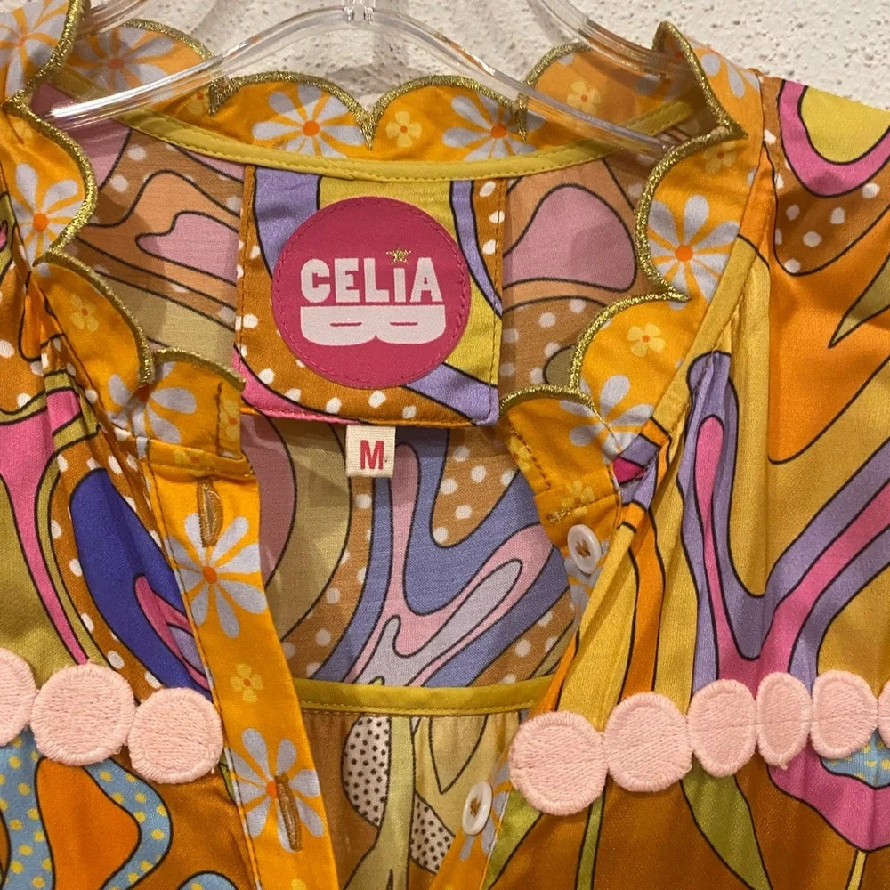 CeliaB Lobelia Tiered Floral Dress Size Medium EUC - Picture 3 of 6